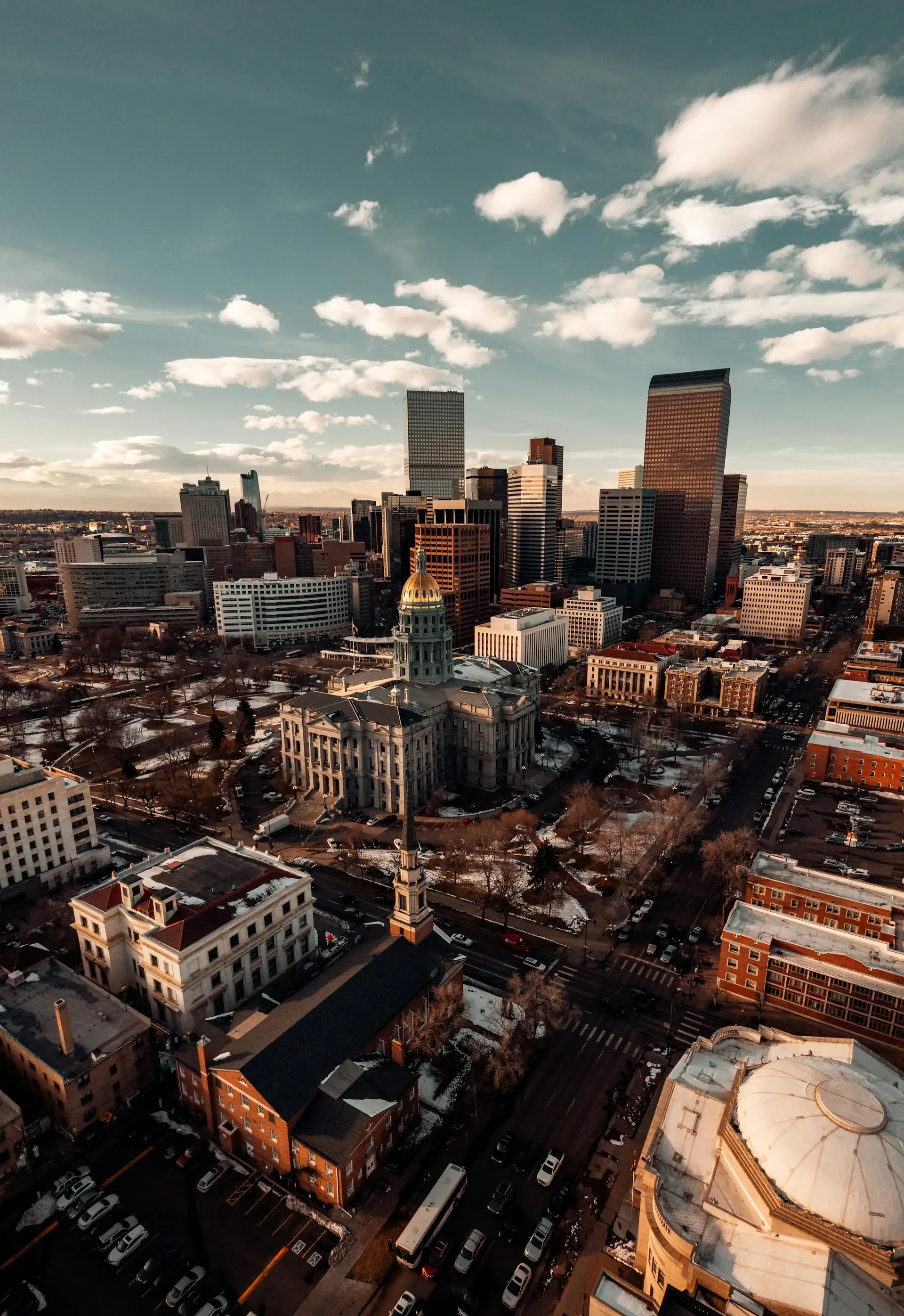 Denver skyline at night